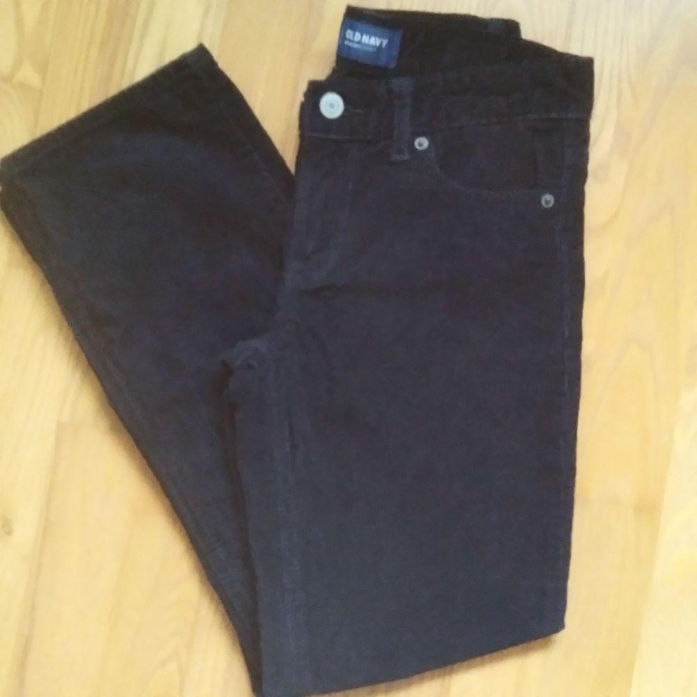 Old Navy Straight Kid's  Black Corduroy Fall Winter Pants 10 Regular